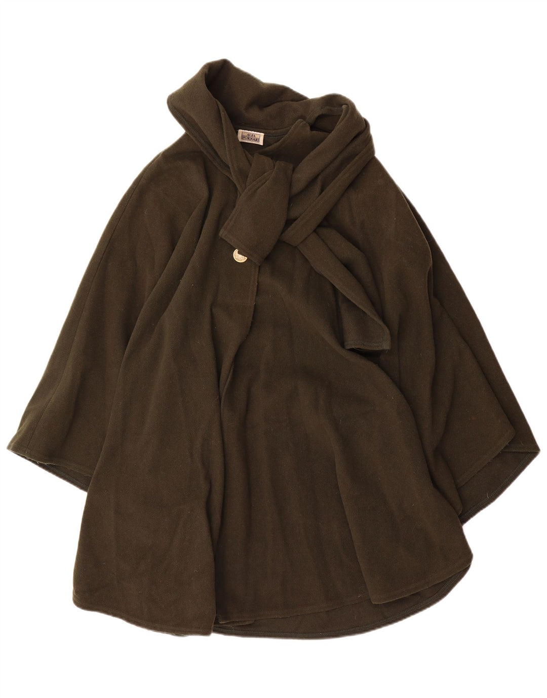 Casaco poncho feminino Alba Fornari tamanho único lã cáqui