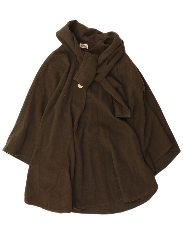 Casaco poncho feminino Alba Fornari tamanho único lã cáqui