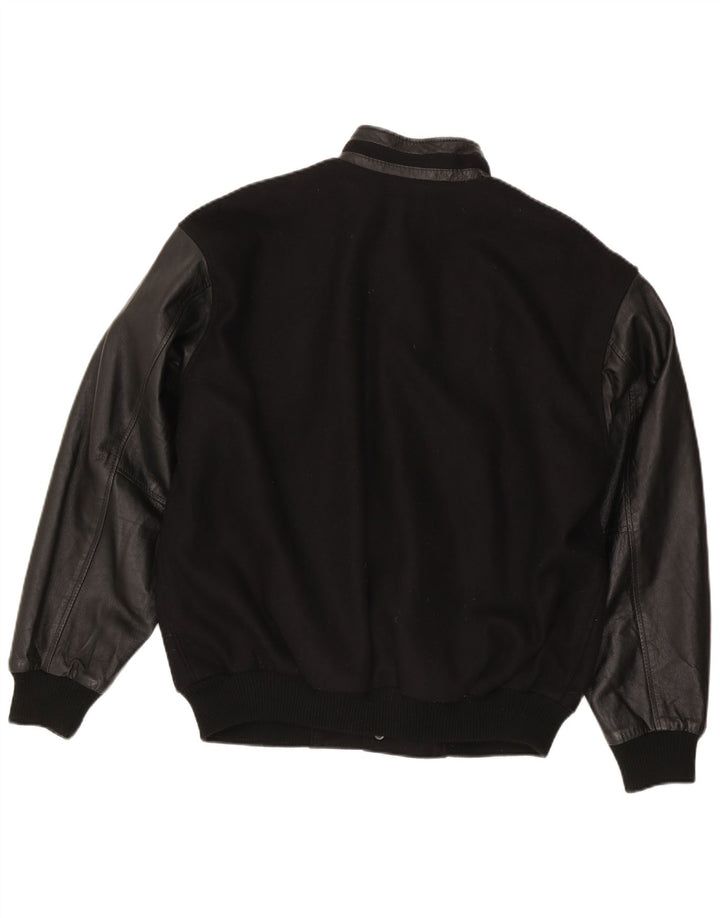 Jaqueta masculina North End Varsity UK 40 grande lã preta