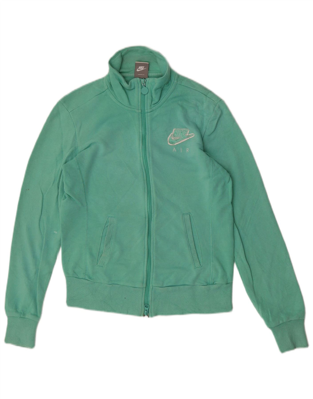 Jaqueta Nike feminina com agasalho gráfico UK 8/10 pequeno algodão turquesa