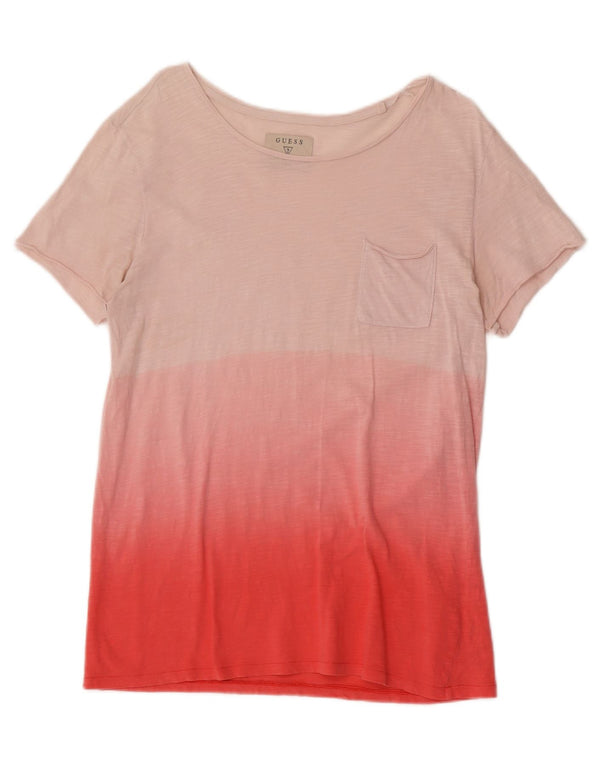 Camiseta masculina Guess UK 36 XS rosa algodão colorblock