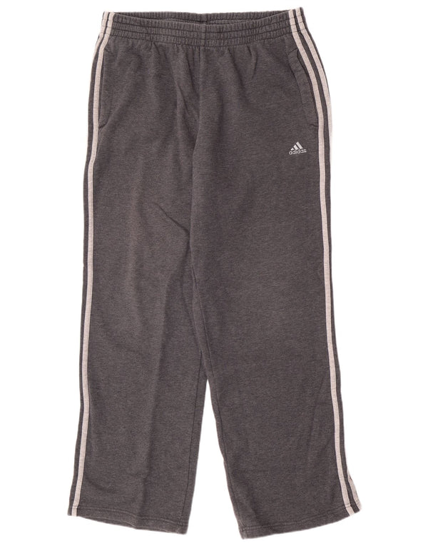Calça de treino masculina Adidas grande algodão cinza