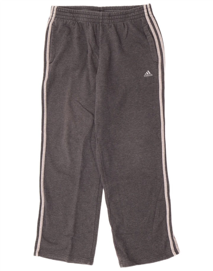 Calça de treino masculina Adidas grande algodão cinza