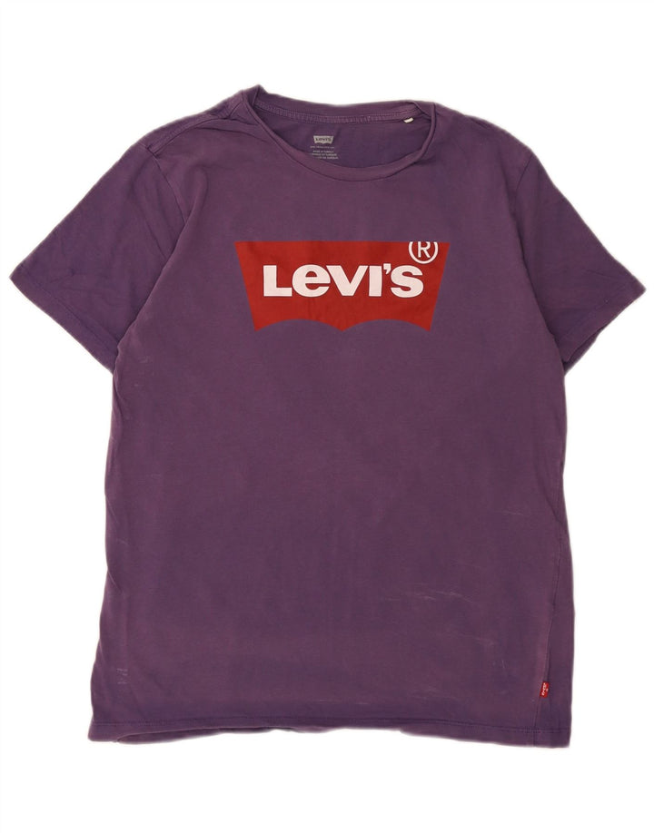 Camiseta gráfica masculina Levi's Top médio algodão roxo