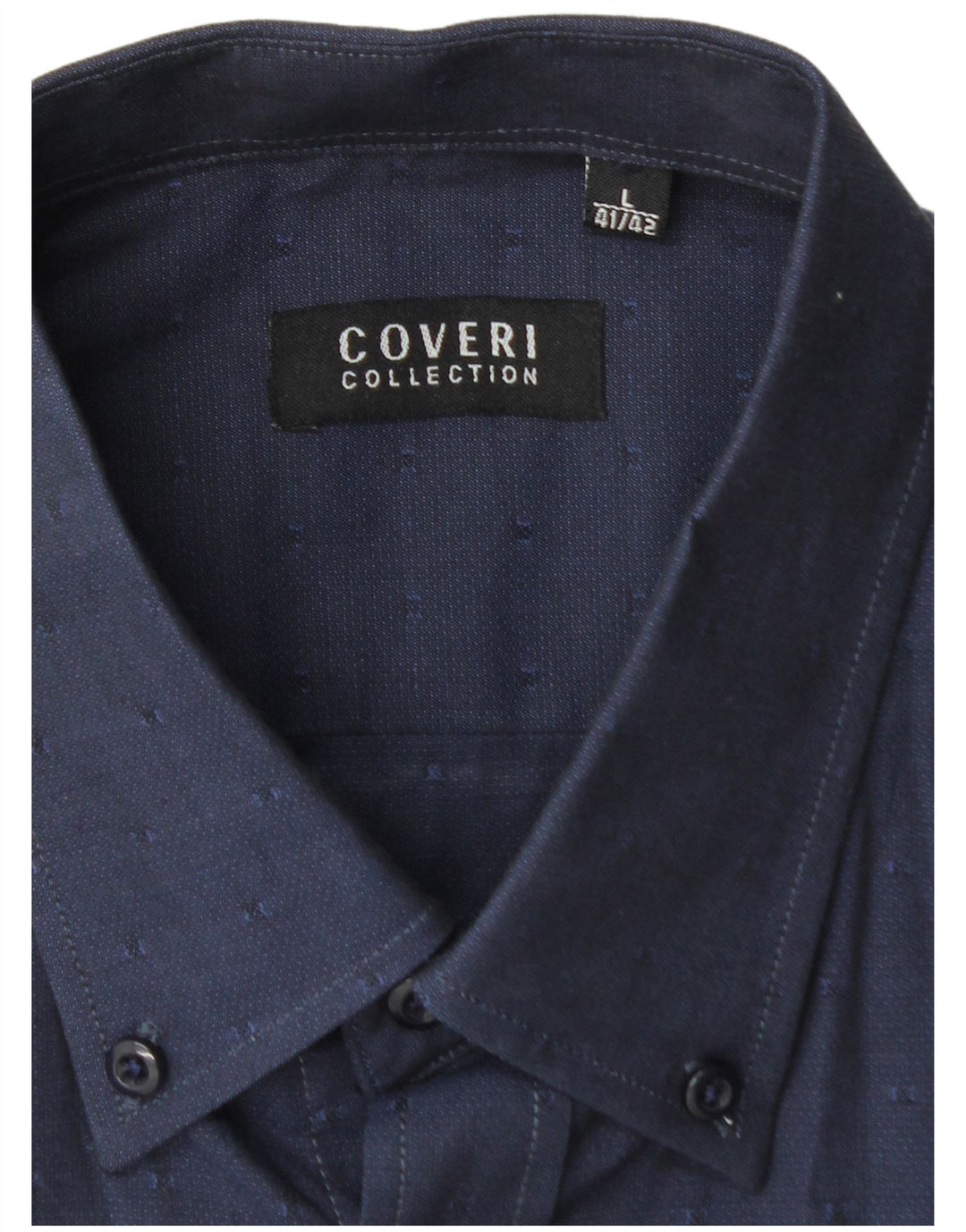 Camisa masculina COVERI tamanho 41/42 grande algodão azul marinho