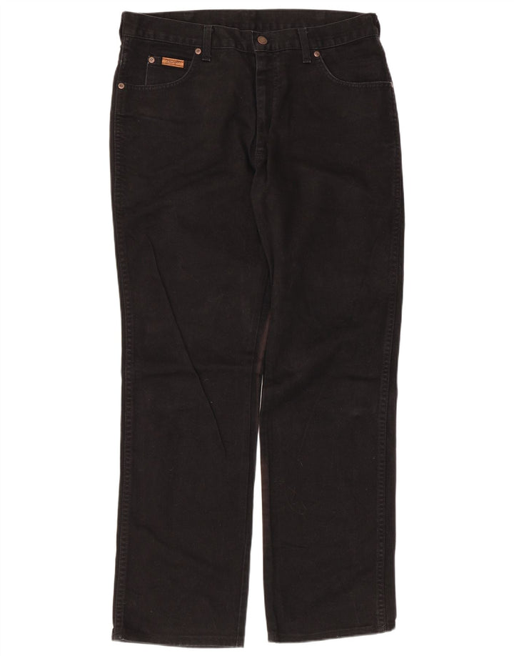 Wrangler Masculino Texas Straight Jeans W34 L31 Algodão Preto
