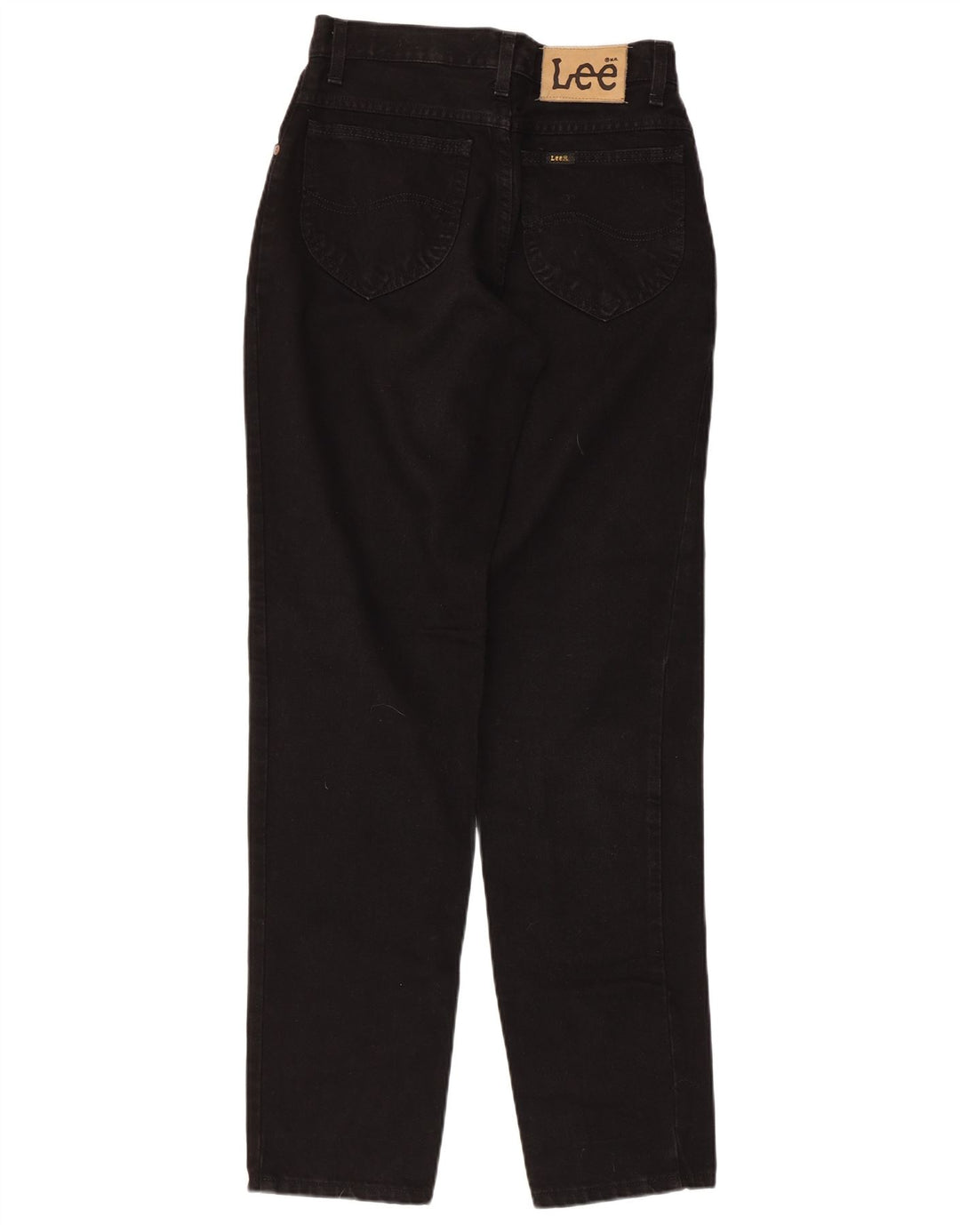 Calça jeans feminina de cintura alta LEE W28 L33 algodão preto