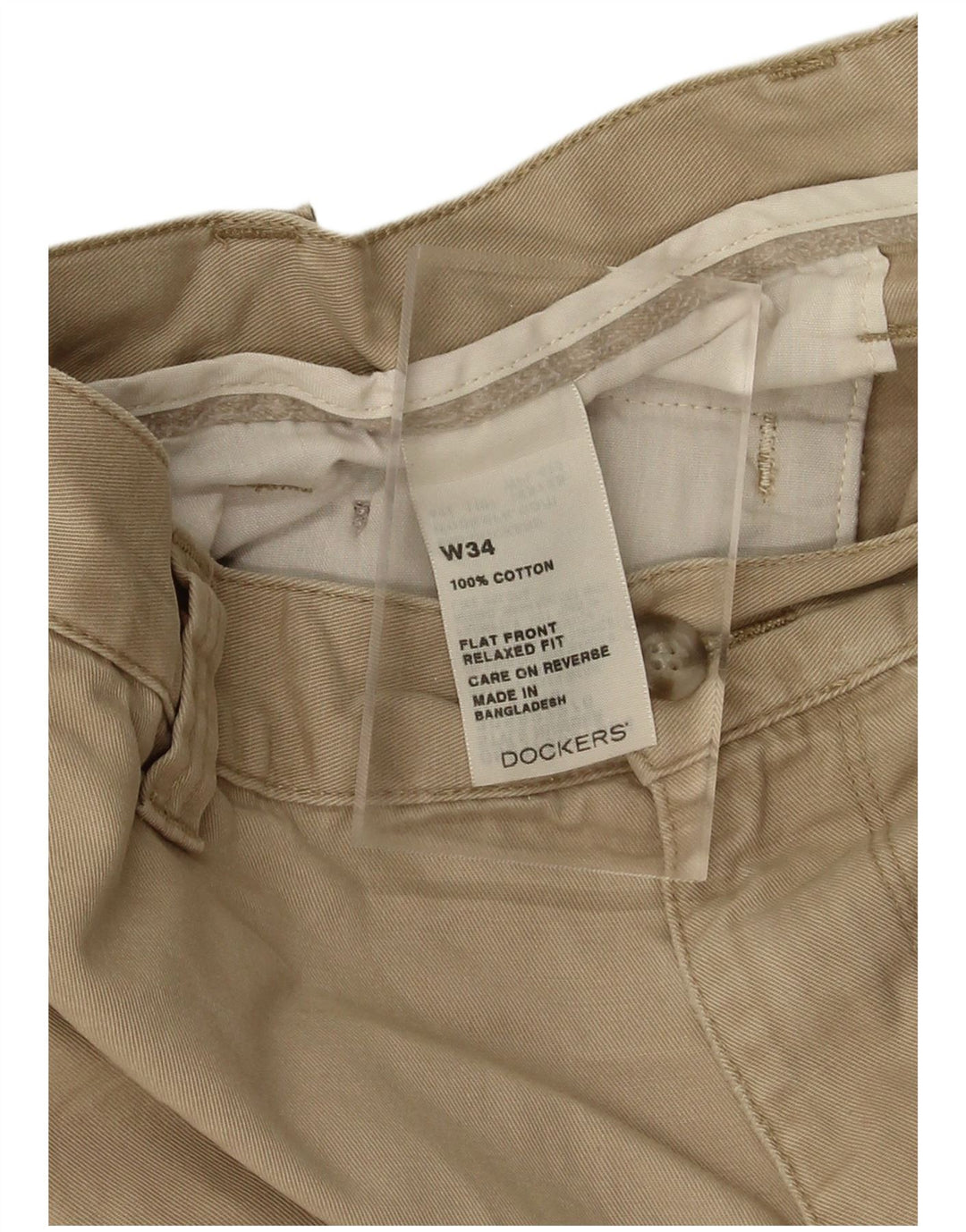 Shorts cargo masculino DOCKERS W34 grande algodão bege