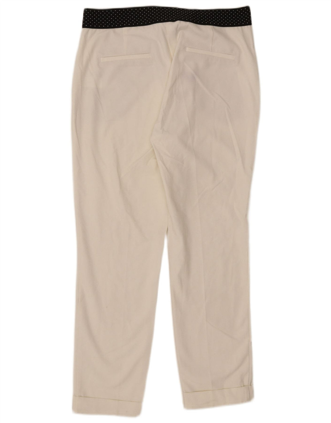 Calça Chino Slim Feminina Zara Grande W30 L27 Poliéster Colourblock Branco