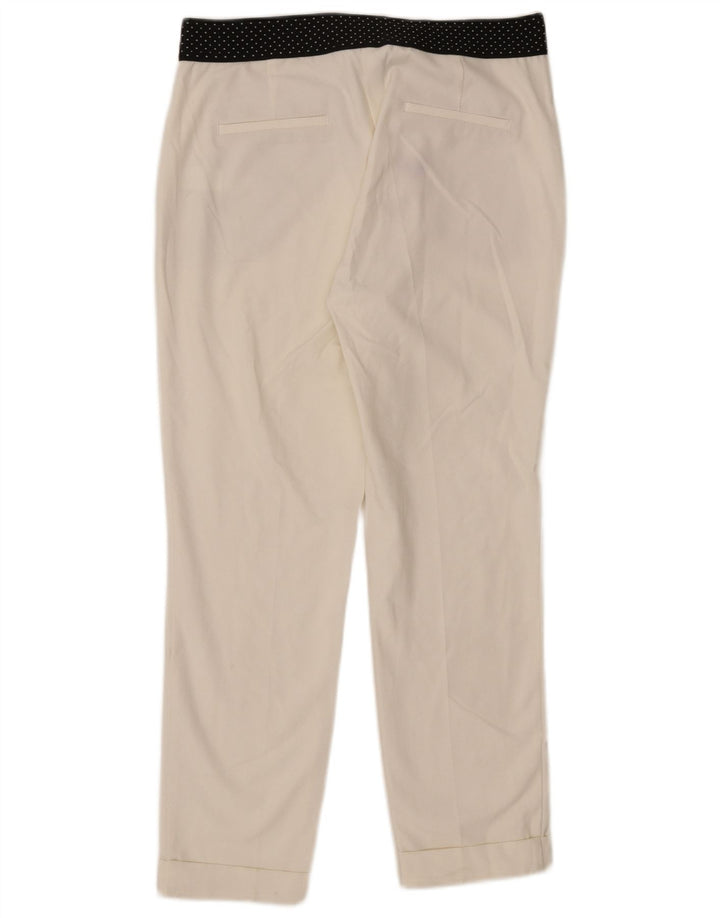 Calça Chino Slim Feminina Zara Grande W30 L27 Poliéster Colourblock Branco