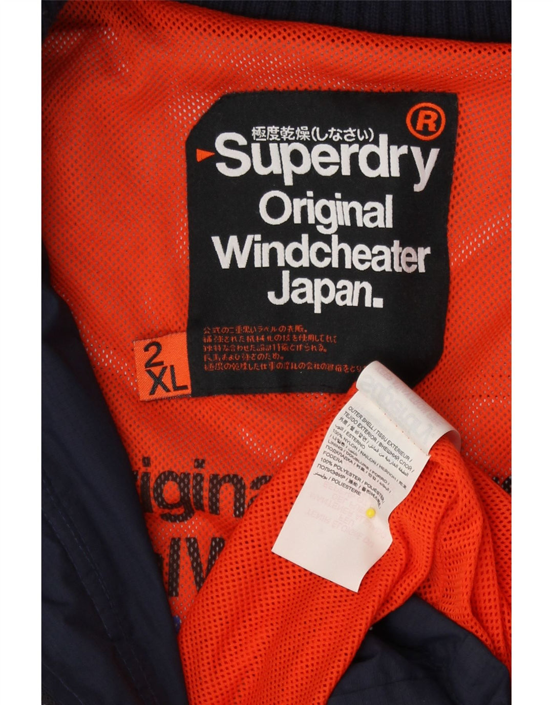 Jaqueta de chuva feminina Superdry Windcheater UK 20 2XL azul marinho nylon
