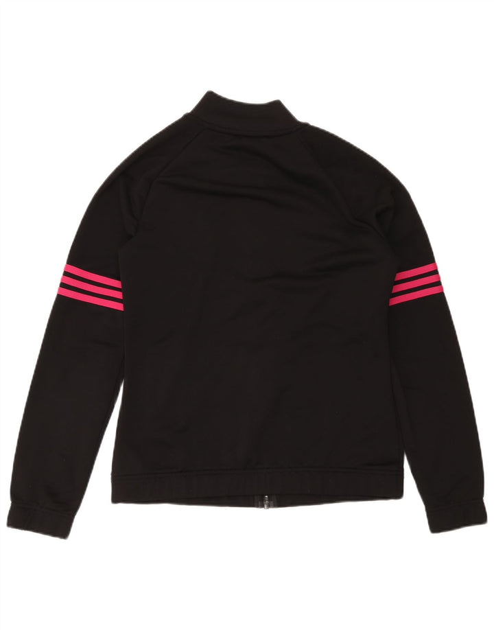 Adidas Womens Tracksuit Top Jacket UK 12/14 Médio Preto Poliéster