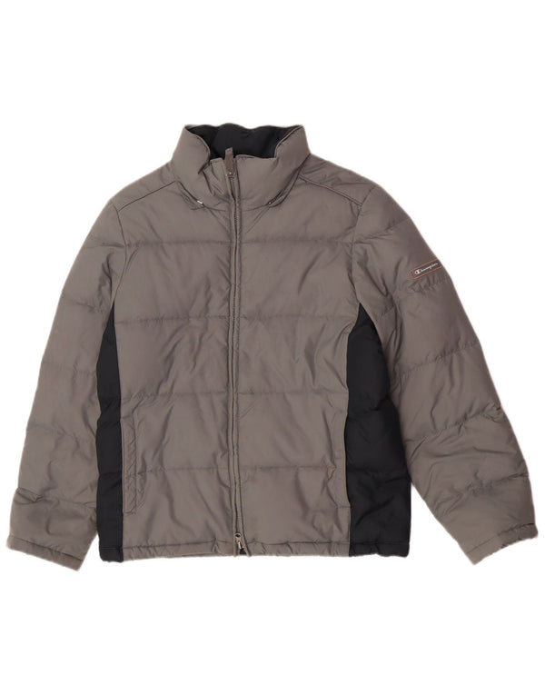 Jaqueta masculina superdimensionada acolchoada Champion UK 10 Small Grey Colourblock