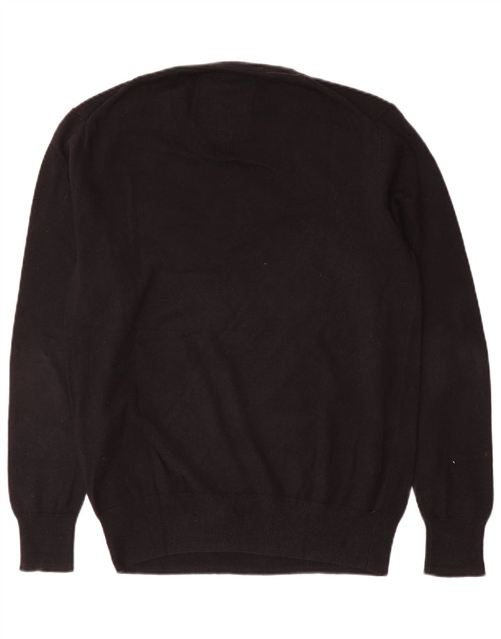 Suéter masculino Superdry com decote em V médio algodão preto