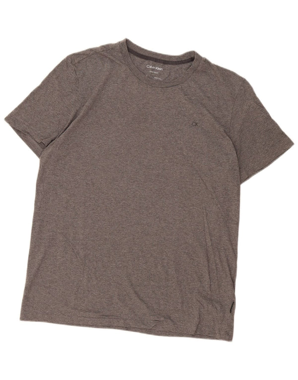 Camiseta masculina Calvin Klein grande algodão cinza