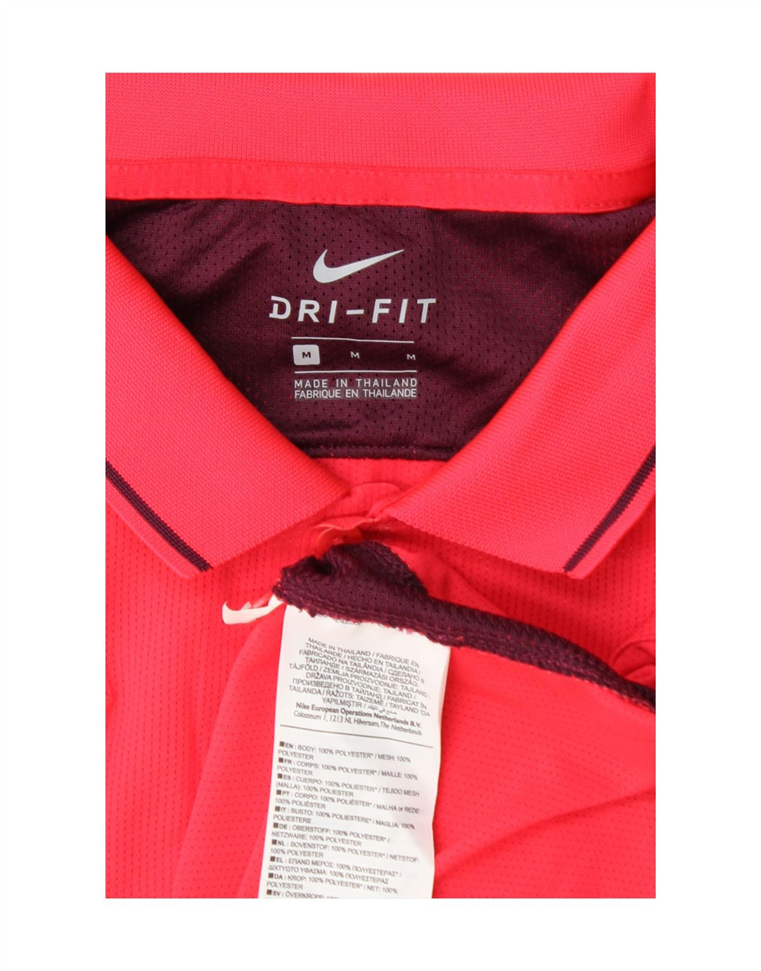 Camisa polo masculina Nike Dri Fit médio rosa colorblock poliéster