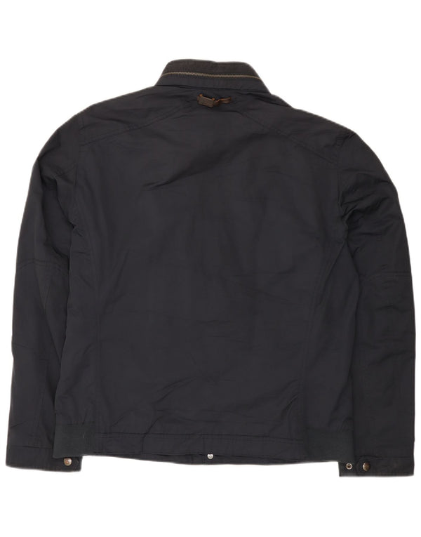 Jaqueta utilitária masculina Massimo Dutti com capuz UK 42 XL algodão azul marinho