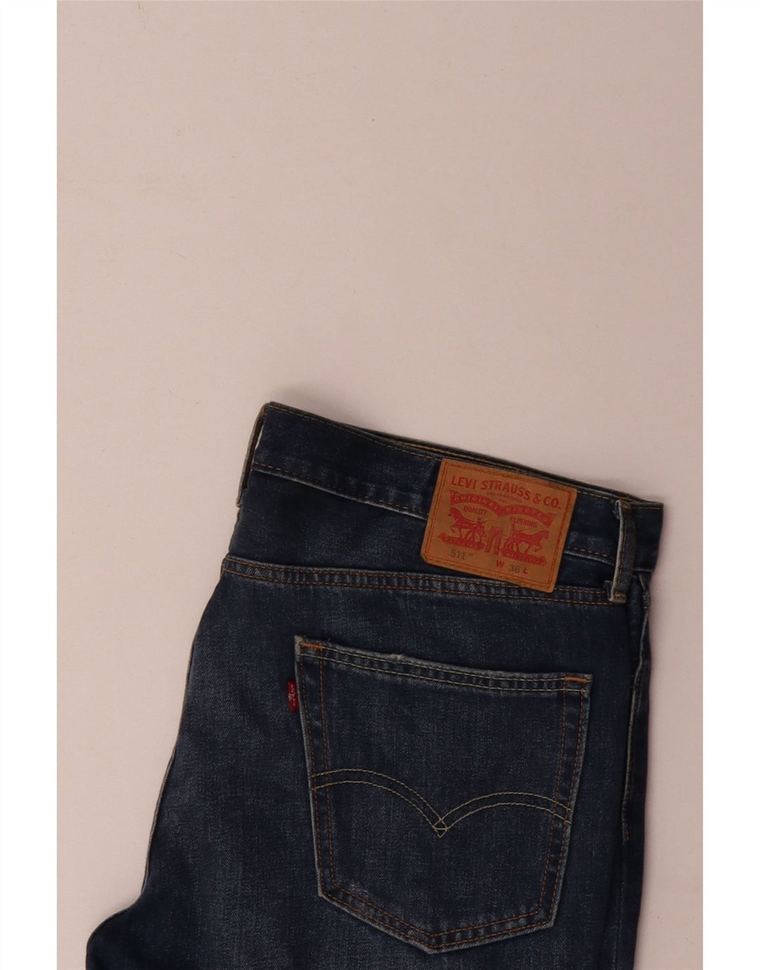 Shorts jeans masculino Levi's 511 Distressed W36 grande algodão azul
