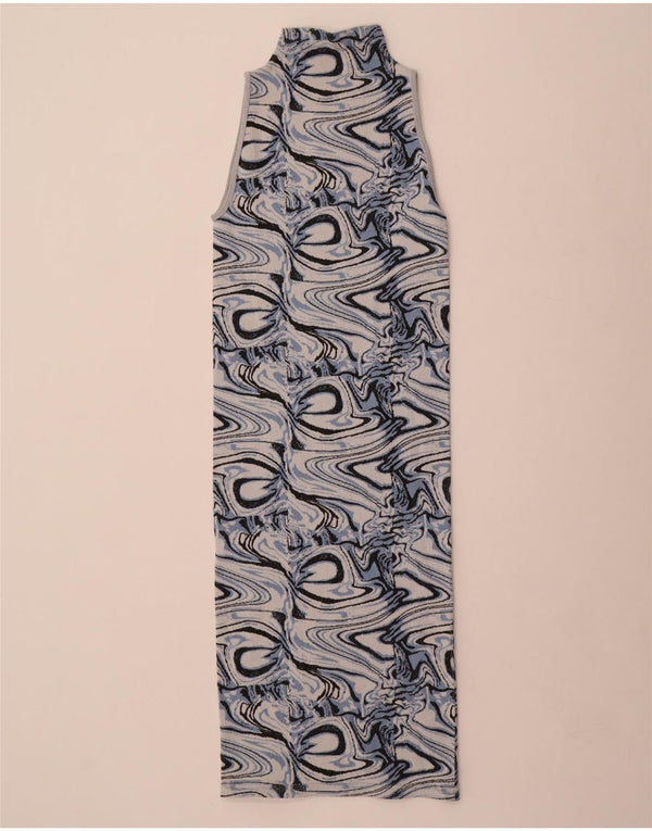 Vestido bodycon feminino sem mangas com padrão abstrato Zara Reino Unido 4 XS multicolorido