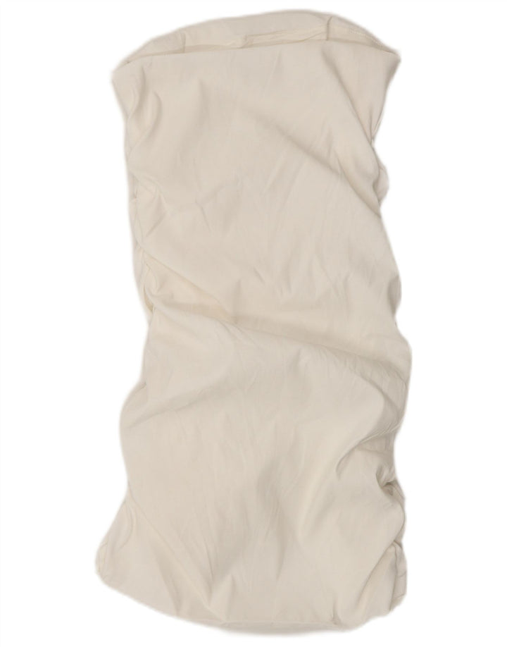 Vestido feminino sem alças Zara Reino Unido 12 algodão branco médio