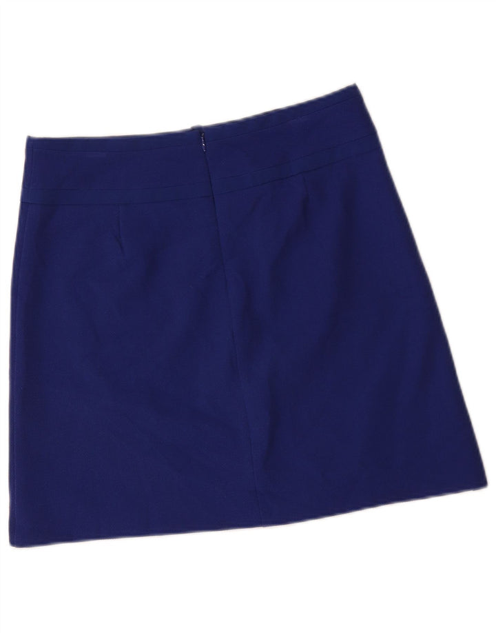 Minissaia feminina Marks & Spencer Reino Unido 10 pequena W30 azul poliéster