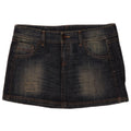 Mini saia jeans feminina Benetton IT 44 médio W32 azul marinho