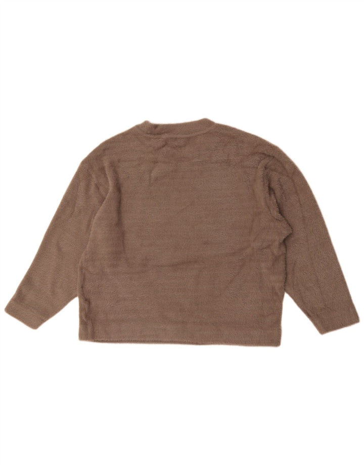 Suéter feminino Marks & Spencer grande com gola redonda Reino Unido 16 grande bege