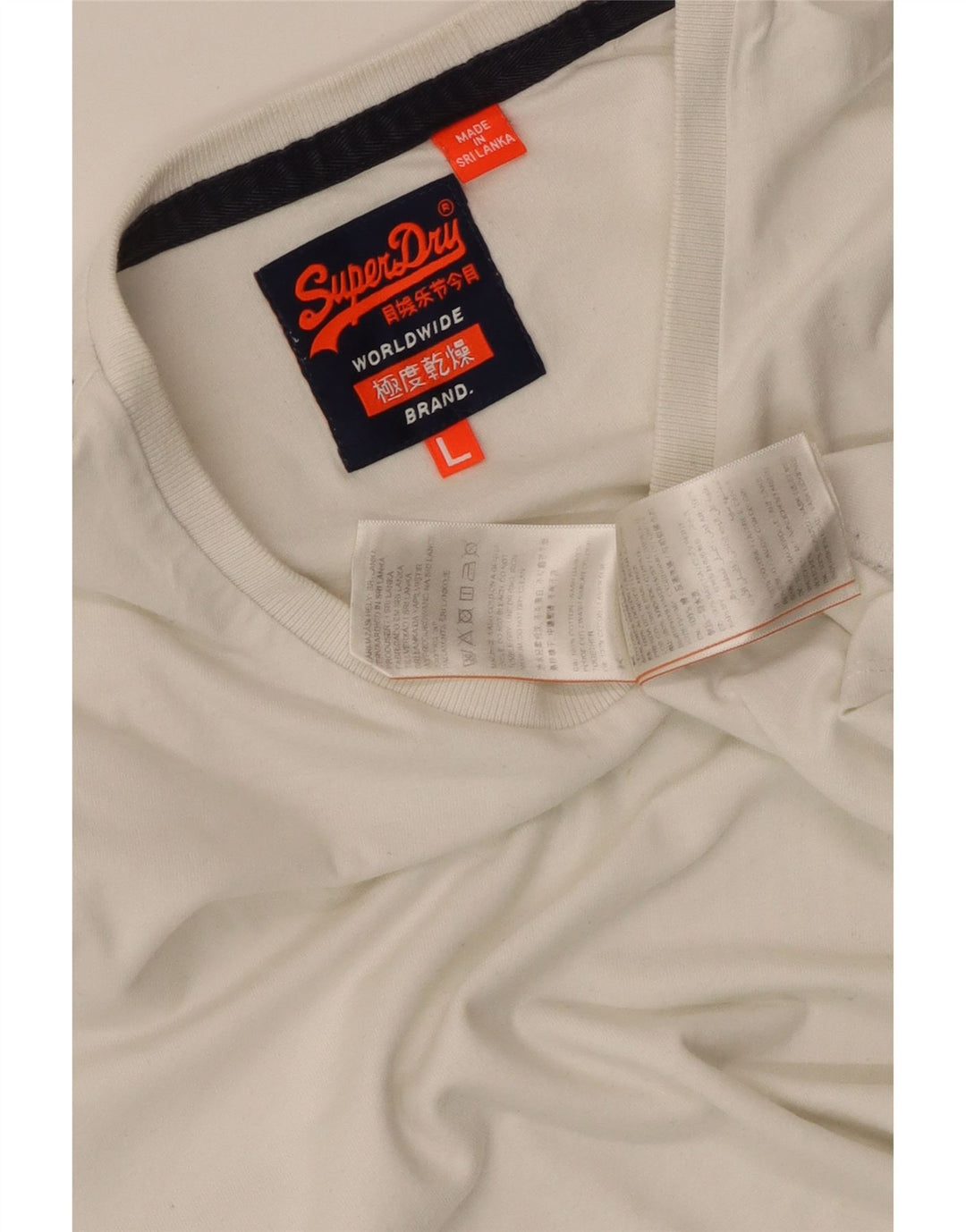 Camiseta masculina Superdry Top grande algodão branco