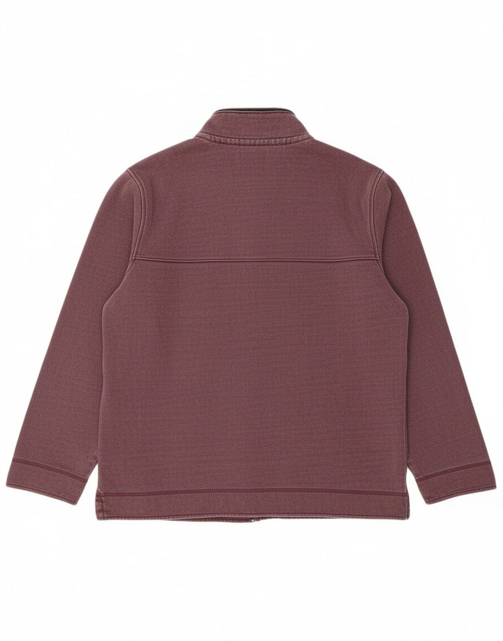 CREW CLOTHING Suéter masculino com zíper e gola 2XL algodão borgonha