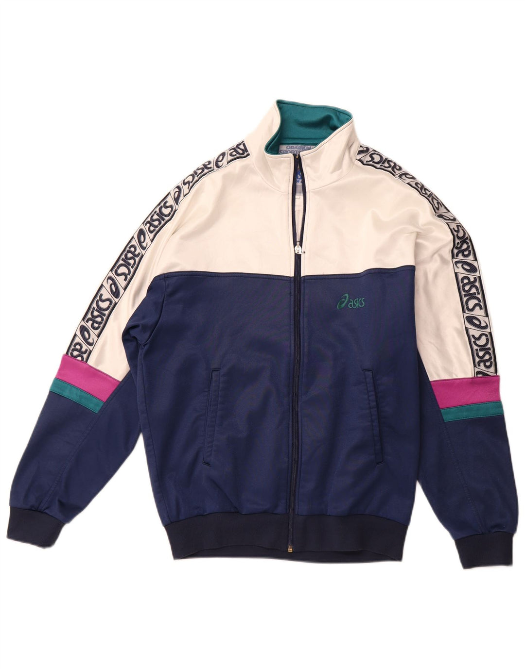 Asics Full Tracksuit feminino IT 48 XL azul marinho colorblock poliamida