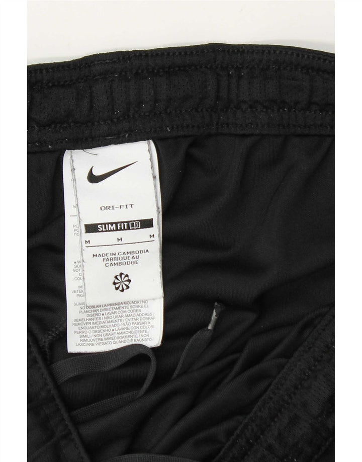 Shorts esportivos masculinos Nike Dri Fit Slim Fit médio preto colorblock poliéster