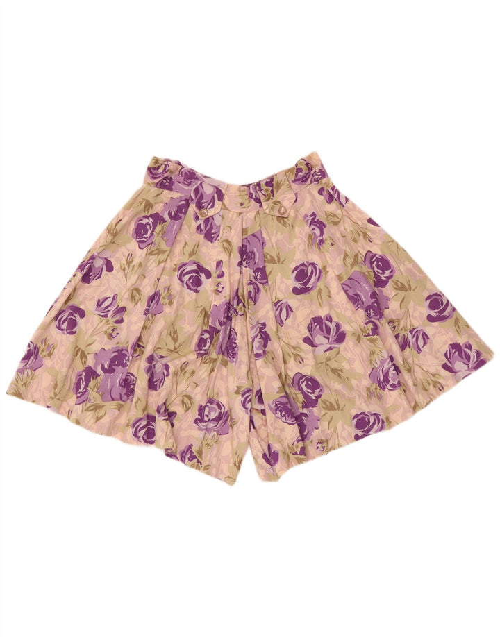 Shorts Cullotes femininos vintage W28 médio rosa floral