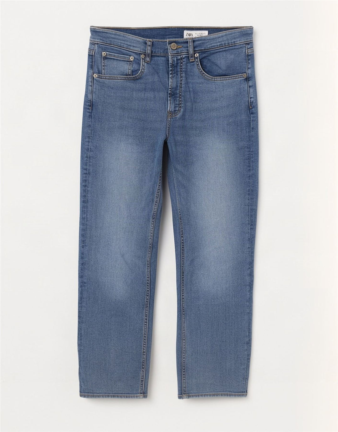 Calça jeans reta feminina Zara EU 40 médio W30 L27 azul