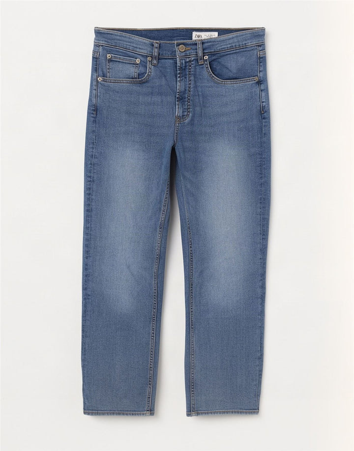 Calça jeans reta feminina Zara EU 40 médio W30 L27 azul