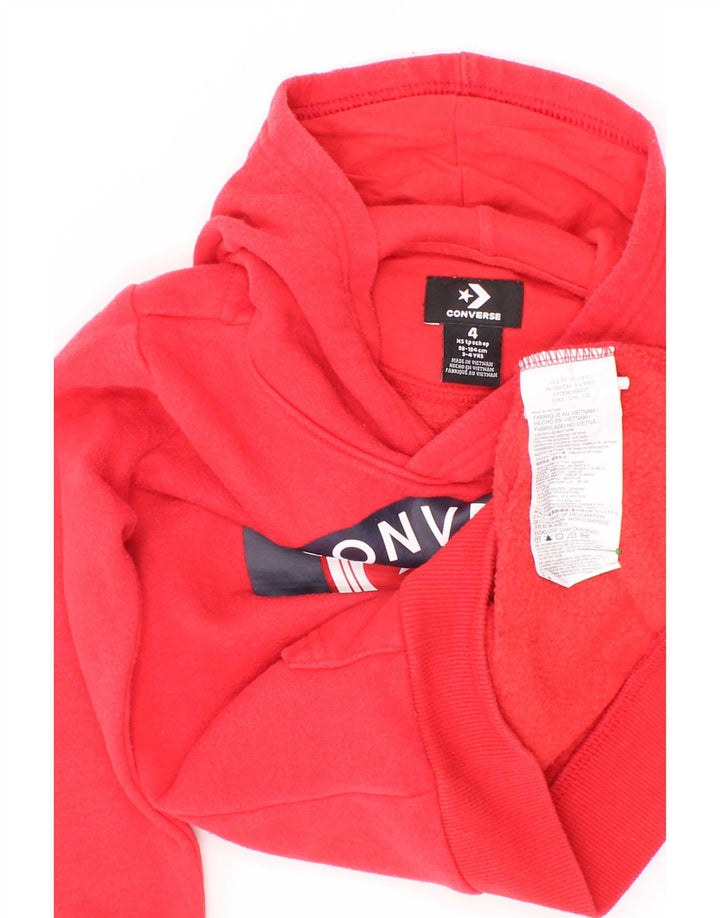 Suéter Converse Boys Graphic com capuz 3-4 anos algodão vermelho