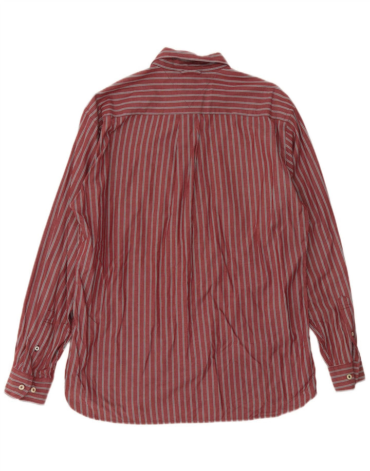 Camisa masculina Tommy Hilfiger média listrada vermelha de algodão