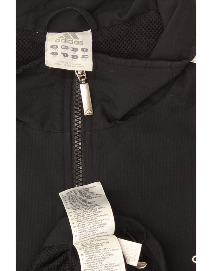 Adidas Mens Tracksuit Top Jacket UK 44/46 Grande Poliéster Preto