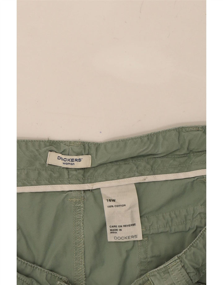 DOCKERS Womens Bermuda Cargo Shorts US 16 2XL W38 Green Cotton Vintage Dockers and Second-Hand Dockers from Messina Hembry 