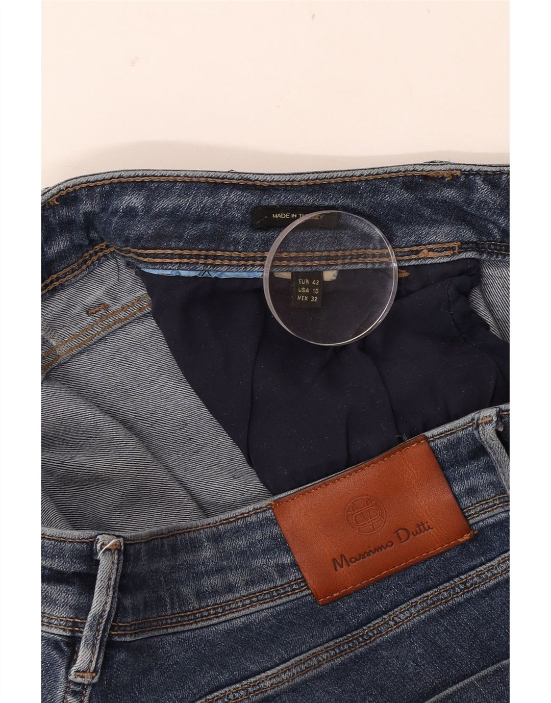 Jeans skinny feminino Massimo Dutti EU 42 grande W32 L28 azul