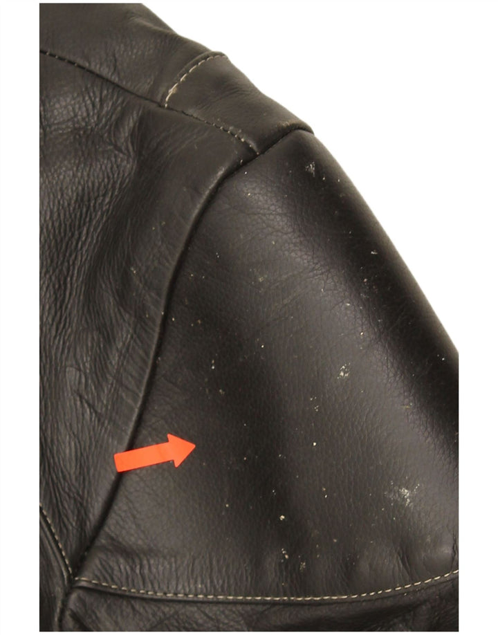 Jaqueta POLO feminina de couro Racer UK 14 couro preto médio