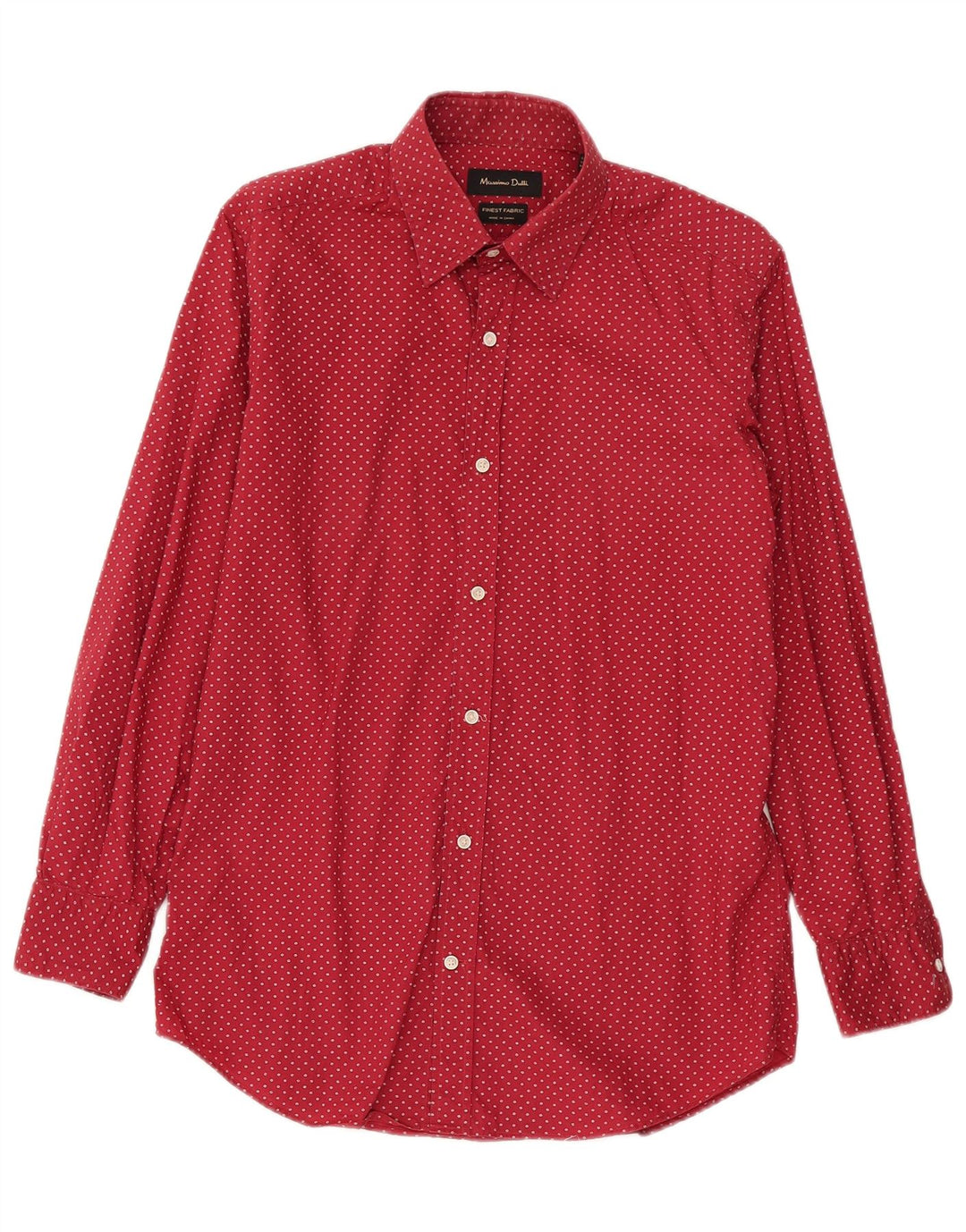 Camisa masculina Massimo Dutti pequena de algodão manchado vermelho