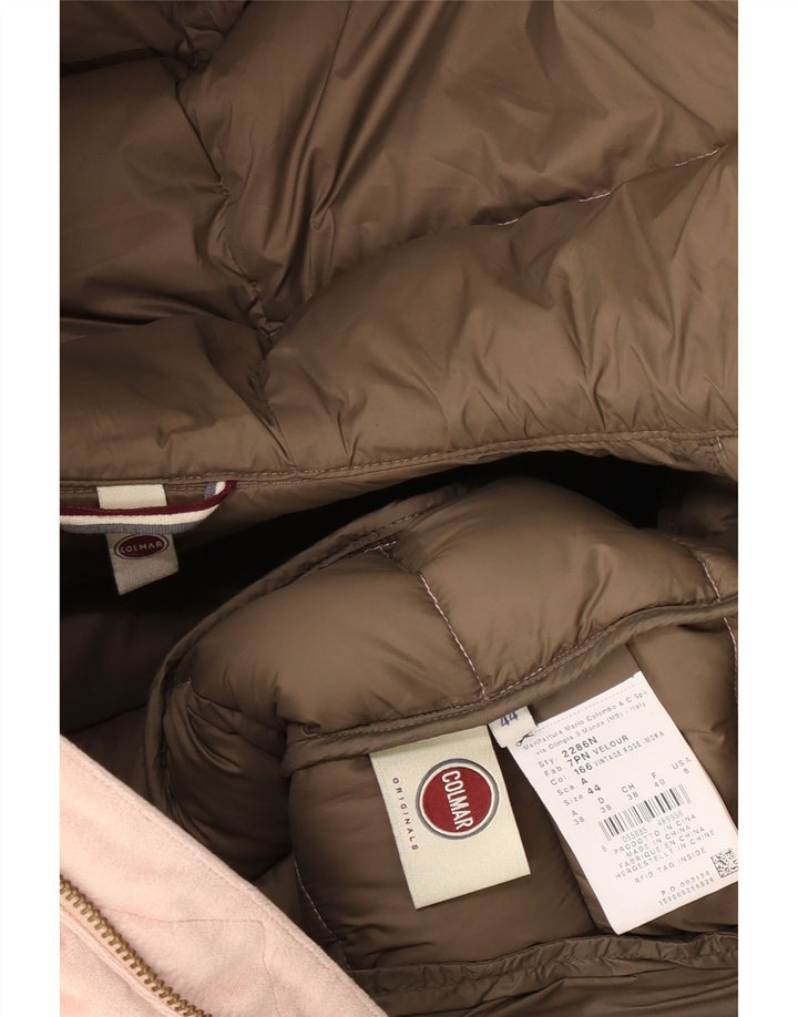 Jaqueta feminina acolchoada de veludo com capuz Colmar IT 44 rosa médio