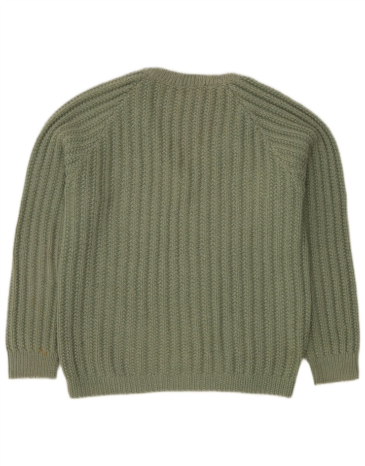Suéter masculino vintage com decote em V XL verde