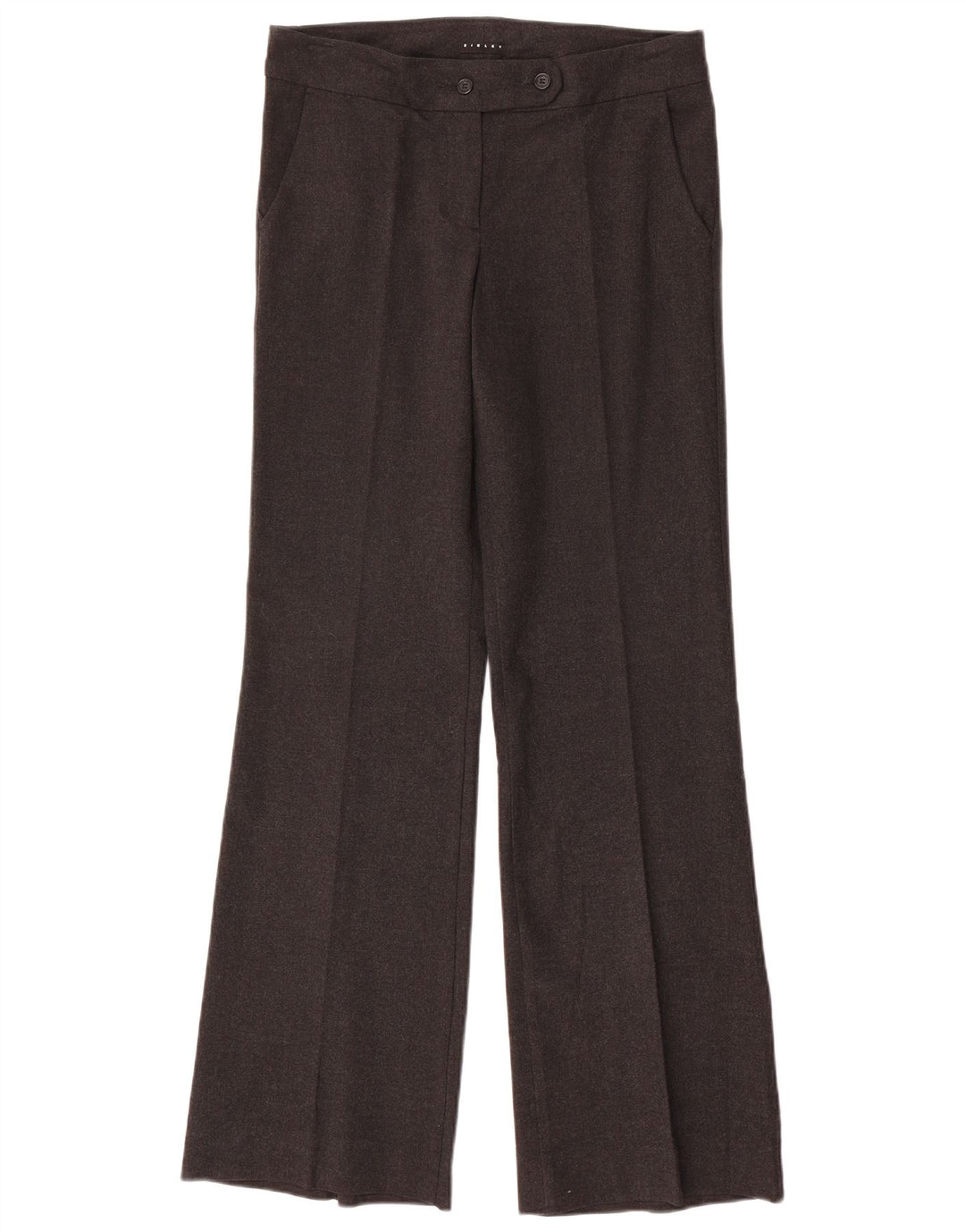 Calça feminina Sisley Bootcut Suit IT 42 médio W30 L32 cinza manchado
