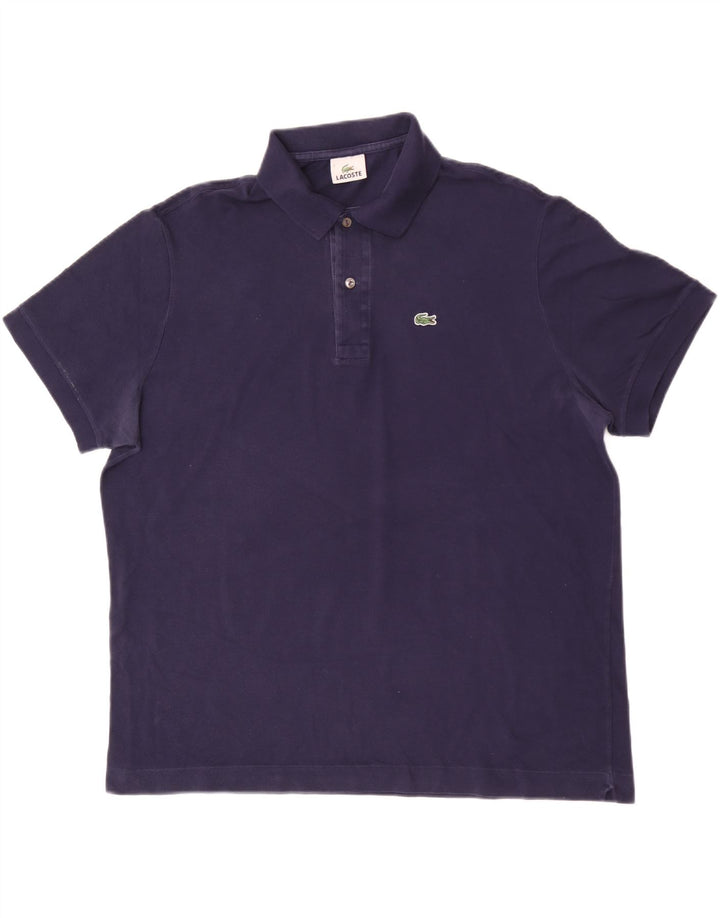 Camisa polo masculina Lacoste tamanho 7 2XL azul marinho