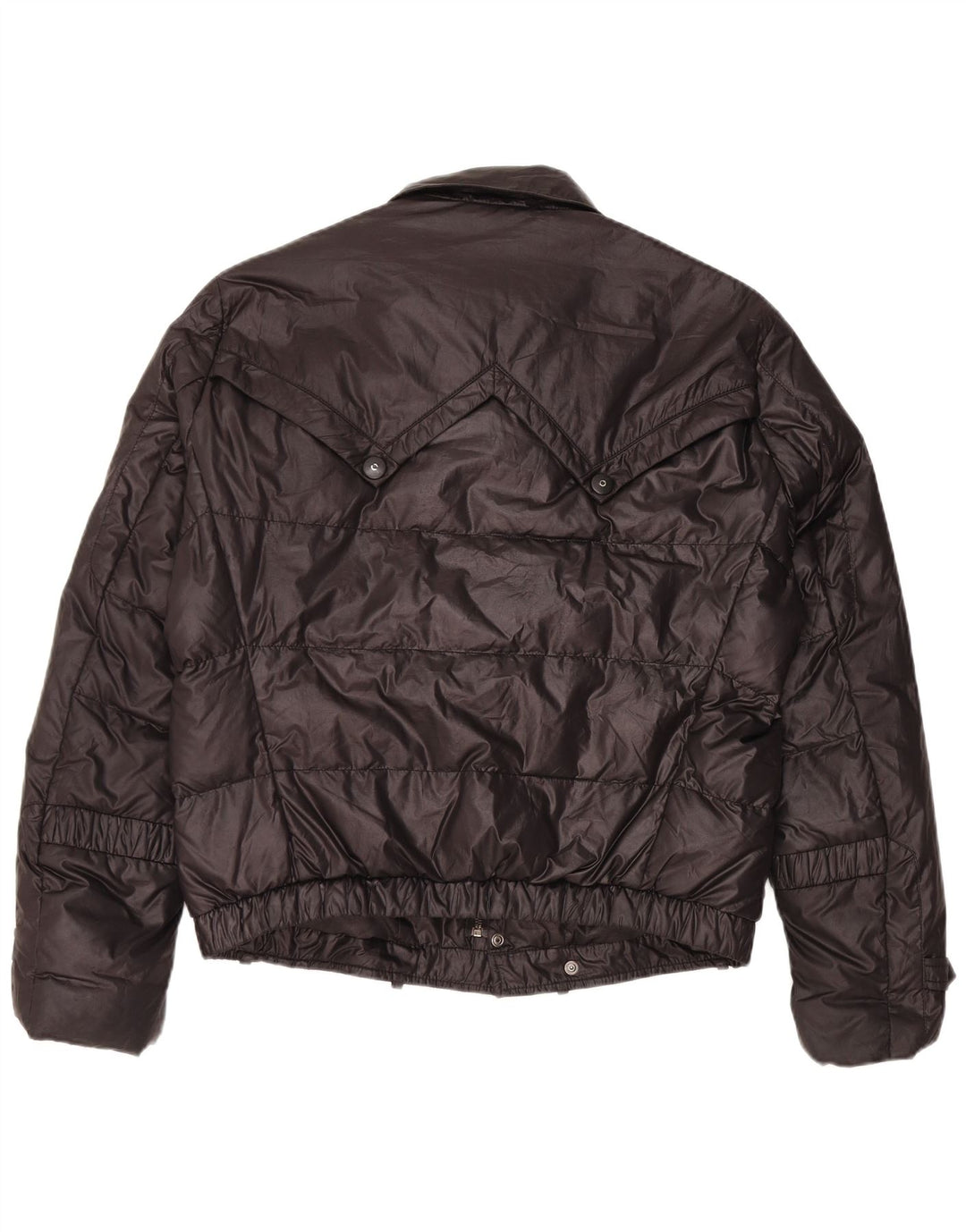 Jaqueta acolchoada militar masculina vintage IT 52 XL poliéster preto