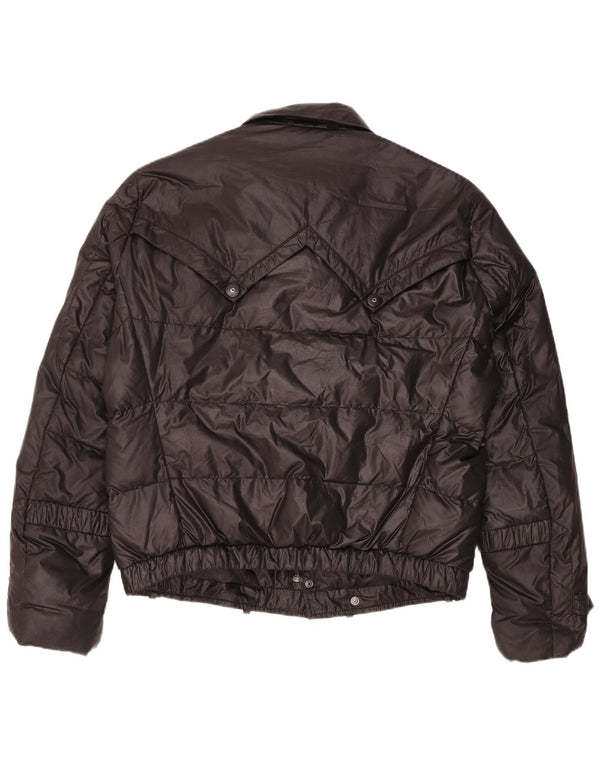 Jaqueta acolchoada militar masculina vintage IT 52 XL poliéster preto