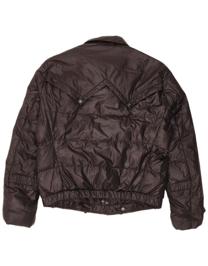 Jaqueta acolchoada militar masculina vintage IT 52 XL poliéster preto