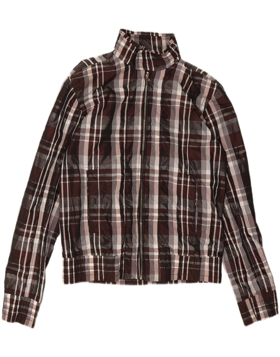 Zara Mens Bomber Jacket UK 38 Médio Multicolorido Check Nylon