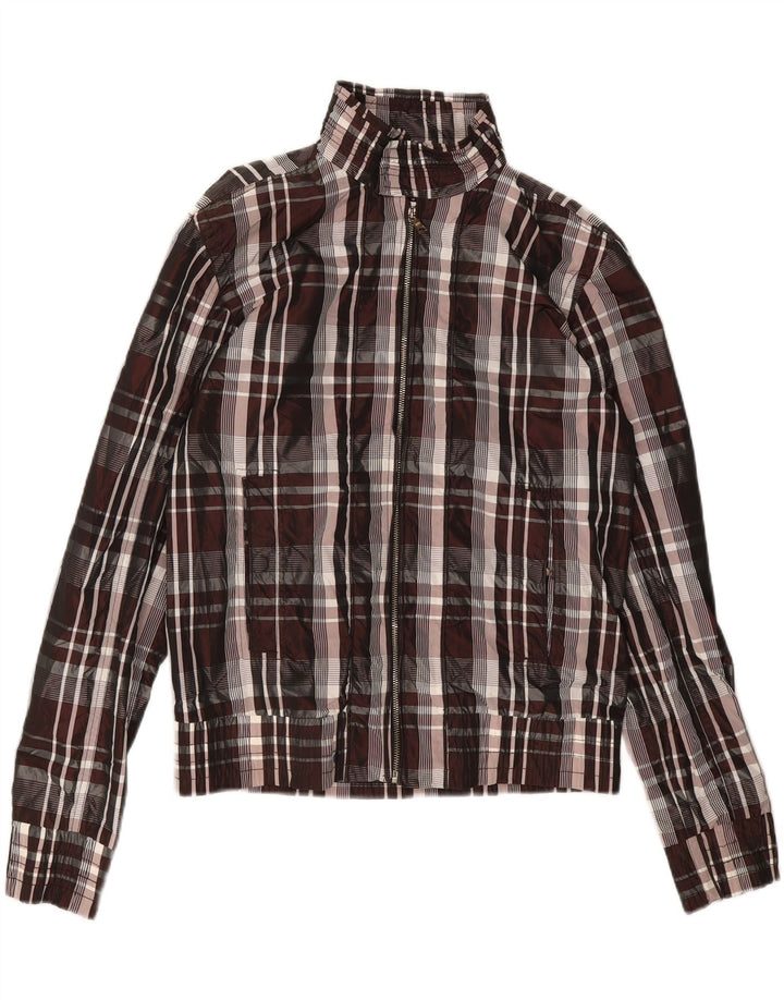 Zara Mens Bomber Jacket UK 38 Médio Multicolorido Check Nylon